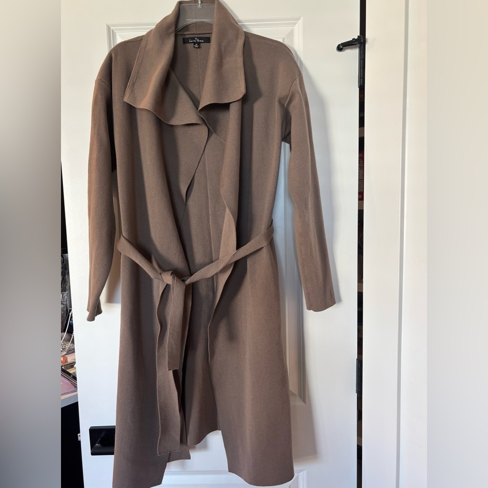 Love Tree Brown Belted Cardigan with pockets. EUC